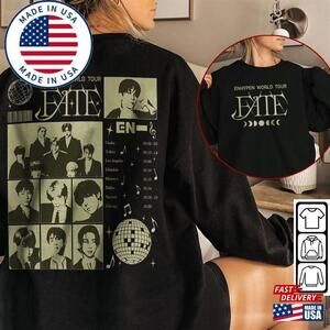 Enhypen Kpop Shirt World Tour Fate V5 Double Side Engene Sweatshirt 2 Sided